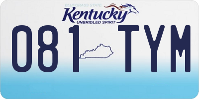 KY license plate 081TYM