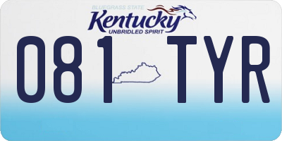 KY license plate 081TYR
