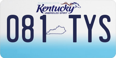 KY license plate 081TYS