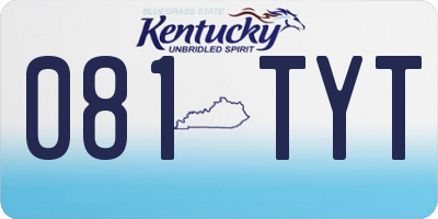 KY license plate 081TYT