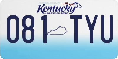KY license plate 081TYU