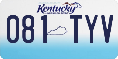 KY license plate 081TYV