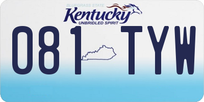 KY license plate 081TYW