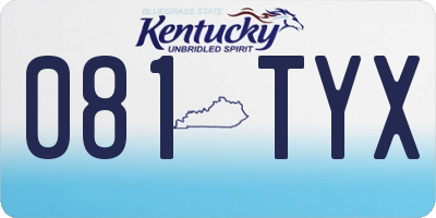 KY license plate 081TYX