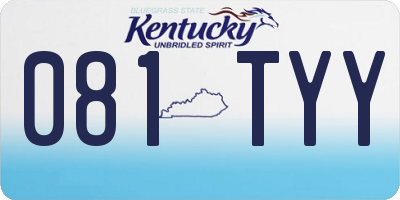 KY license plate 081TYY