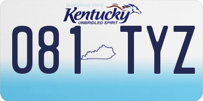 KY license plate 081TYZ