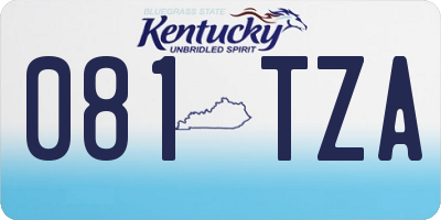 KY license plate 081TZA