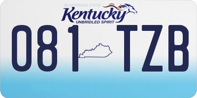 KY license plate 081TZB
