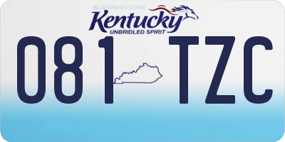 KY license plate 081TZC