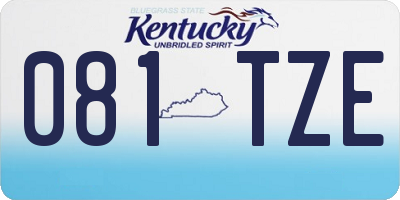 KY license plate 081TZE