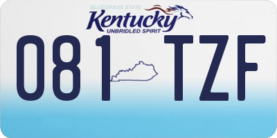 KY license plate 081TZF