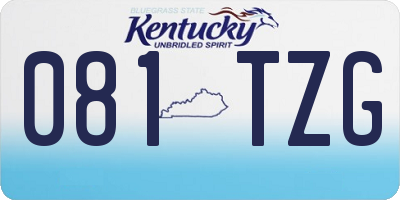 KY license plate 081TZG