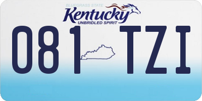 KY license plate 081TZI