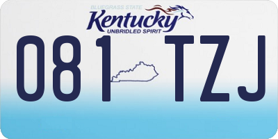 KY license plate 081TZJ