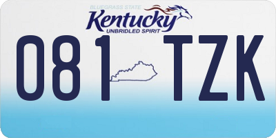 KY license plate 081TZK