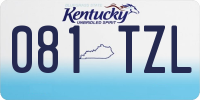 KY license plate 081TZL