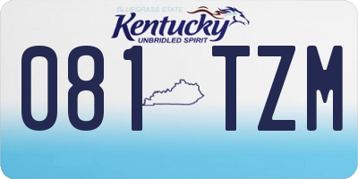 KY license plate 081TZM