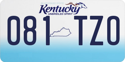 KY license plate 081TZO