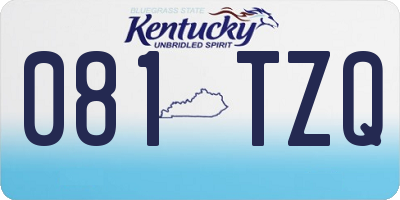 KY license plate 081TZQ