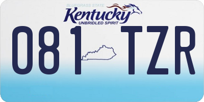 KY license plate 081TZR