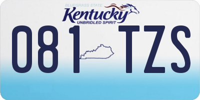 KY license plate 081TZS