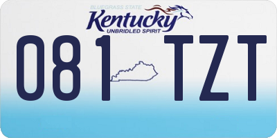 KY license plate 081TZT