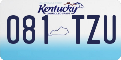 KY license plate 081TZU