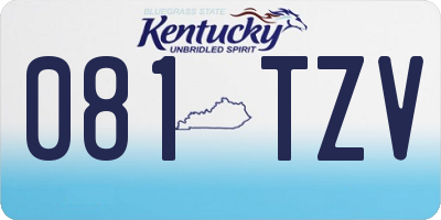 KY license plate 081TZV