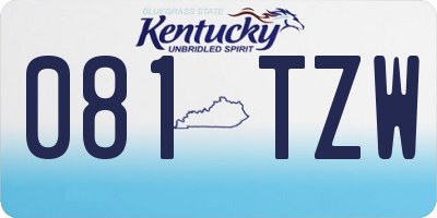 KY license plate 081TZW