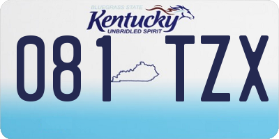 KY license plate 081TZX