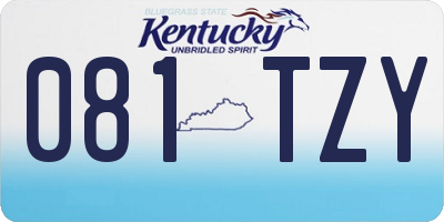 KY license plate 081TZY