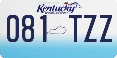 KY license plate 081TZZ