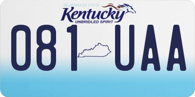 KY license plate 081UAA
