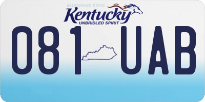 KY license plate 081UAB
