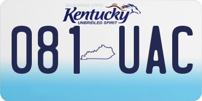 KY license plate 081UAC