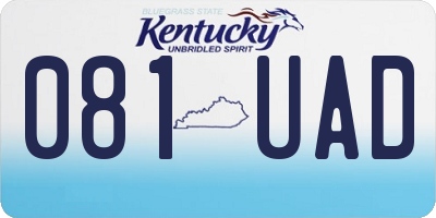 KY license plate 081UAD