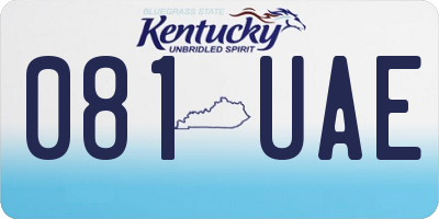 KY license plate 081UAE