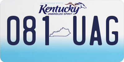 KY license plate 081UAG