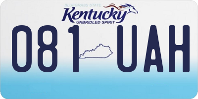 KY license plate 081UAH