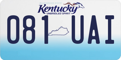KY license plate 081UAI