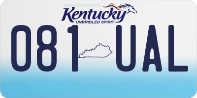 KY license plate 081UAL