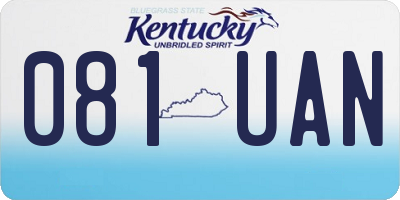 KY license plate 081UAN
