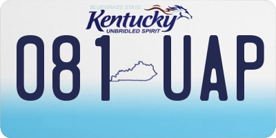 KY license plate 081UAP