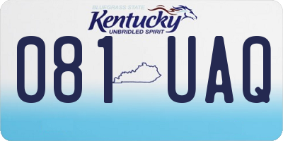 KY license plate 081UAQ