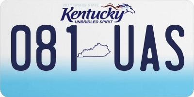 KY license plate 081UAS