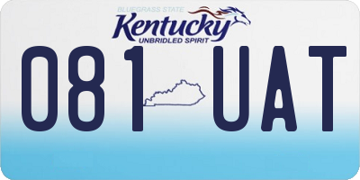 KY license plate 081UAT