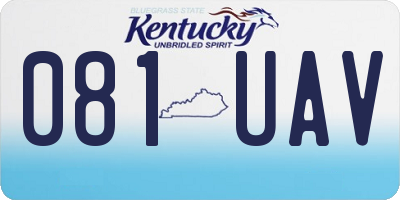 KY license plate 081UAV