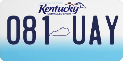 KY license plate 081UAY
