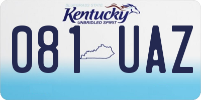 KY license plate 081UAZ