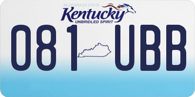 KY license plate 081UBB